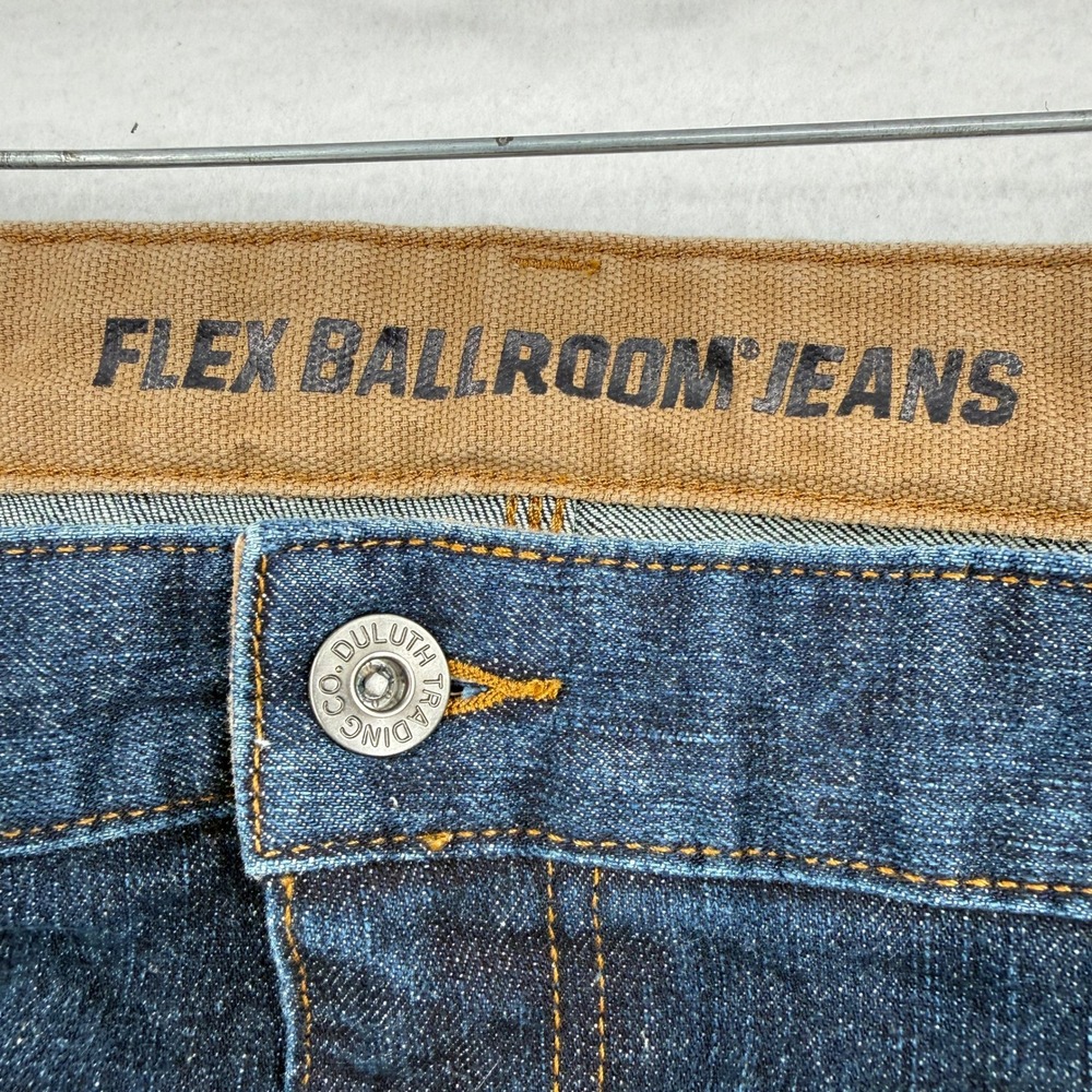 Duluth Trading Co Flex Ballroom Jeans Mens 48x32 Blue Relaxed Fit Workwear - Picture 6 of 9